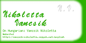 nikoletta vancsik business card